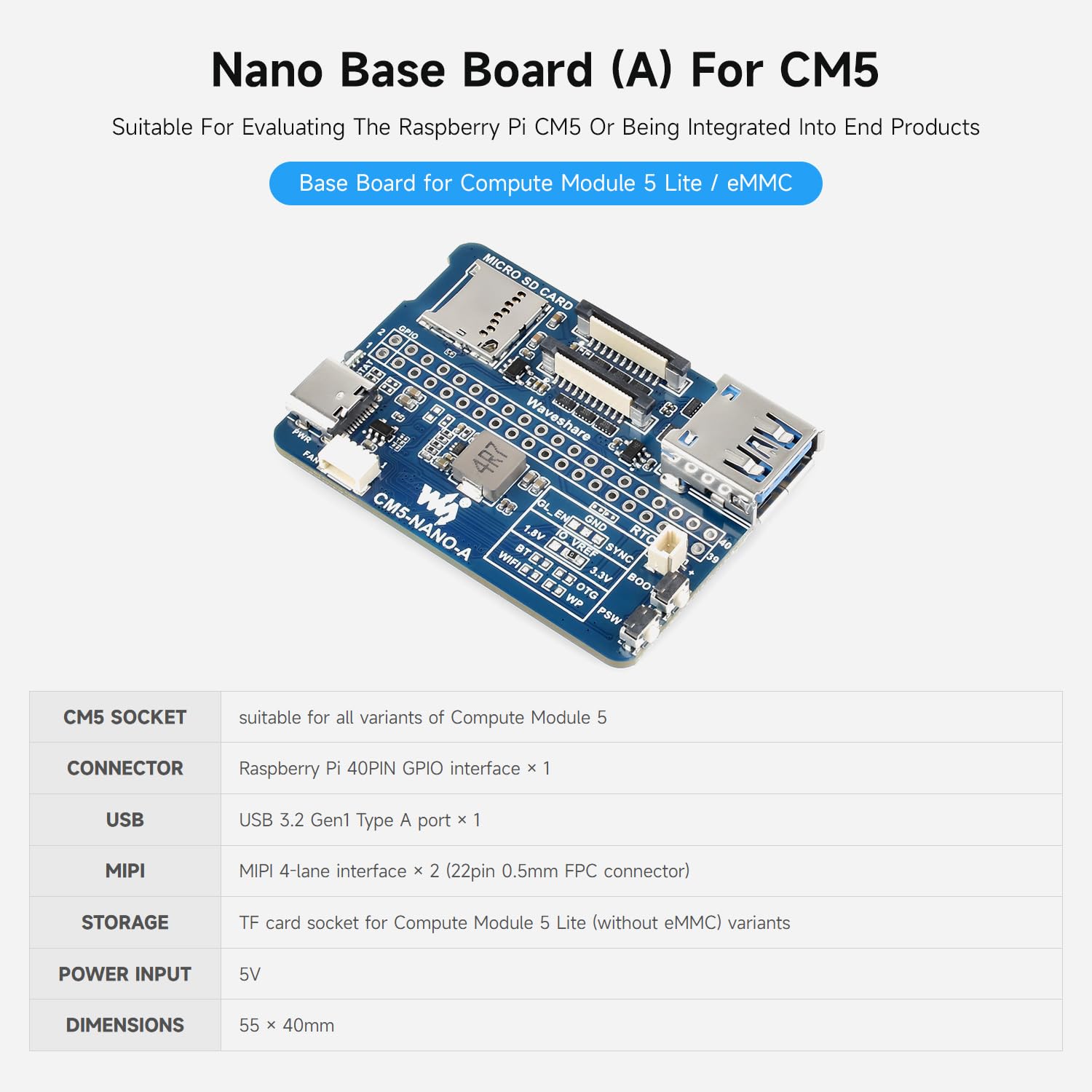 waveshare-nano-basisplatine-a-f-r-raspberry-pi-compute-module-5-2er-set-mit-peri image 3