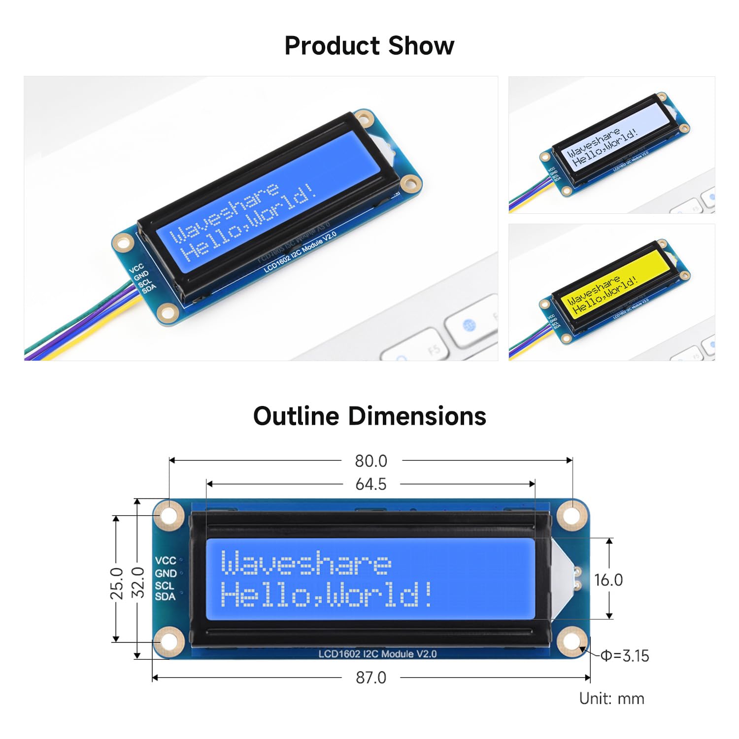 waveshare-lcd1602-i2c-modul-32-zeichen-display-grau-3-3v-5v image 6