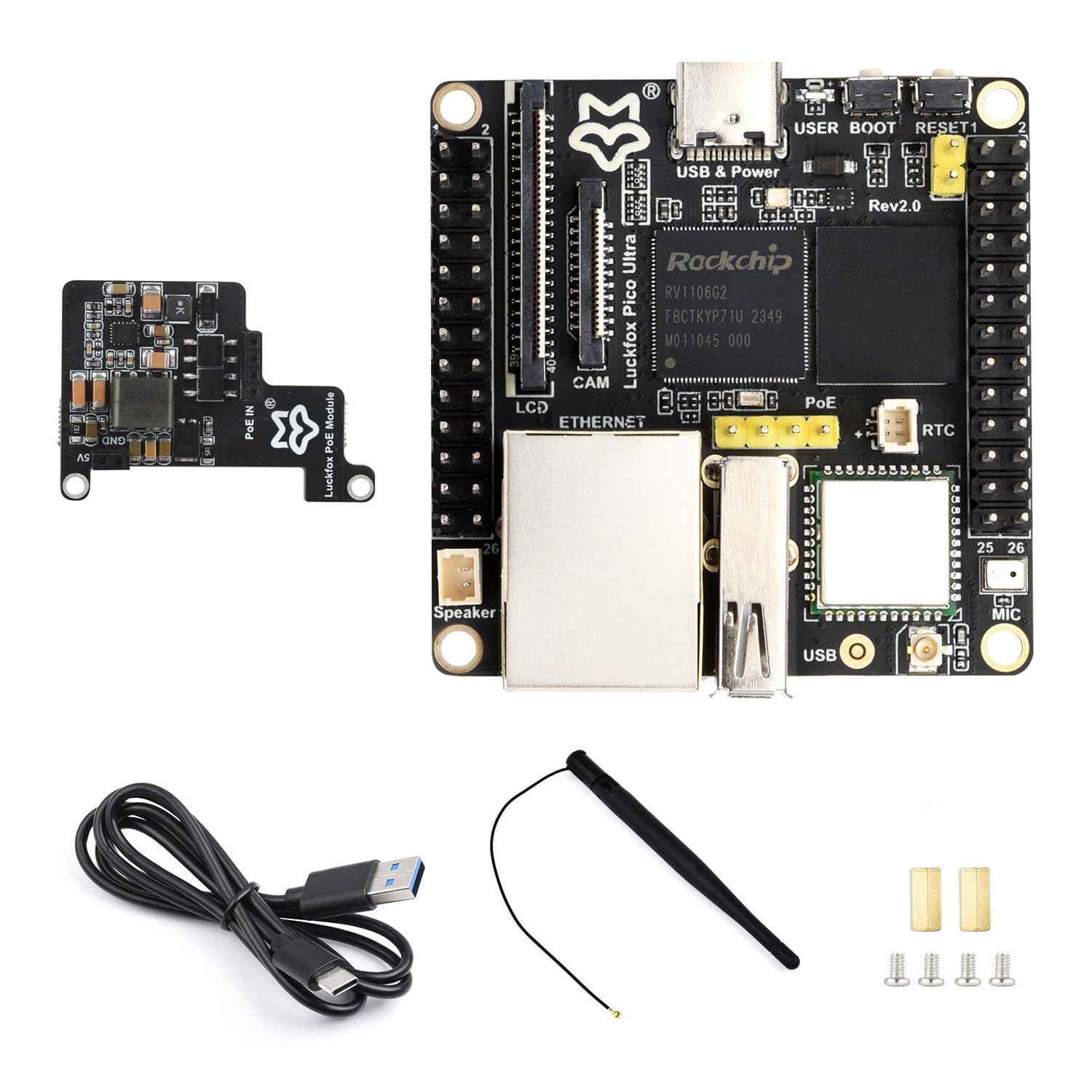 waveshare-luck-fox-pico-ultra-rv1106-board-mit-wlan-poe-modul-cortex-a7-npu-isp image 1
