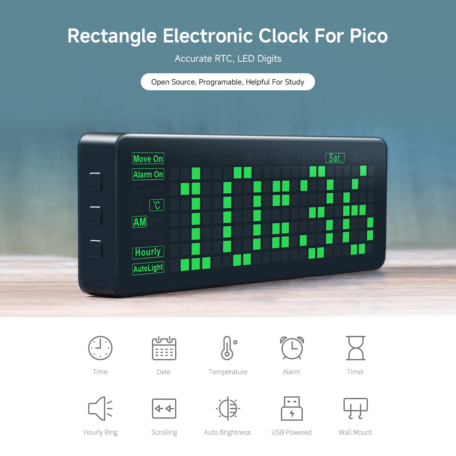 waveshare-rechteckige-elektronische-uhr-f-r-raspberry-pi-pico-mit-rtc-led image 3
