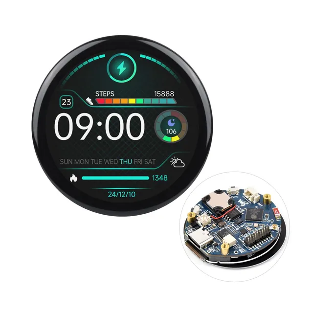 waveshare-esp32-s3-1-46-zoll-rund-display-entwicklungsboard-412x412-touch-wifi-b image 1
