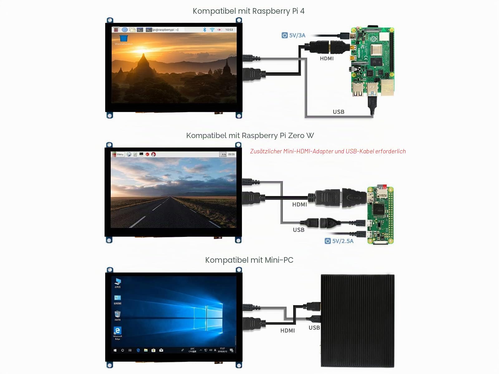 waveshare-5-zoll-capacitive-touch-lcd-h-slim-800x480-hdmi-5-punkt-touch image 4