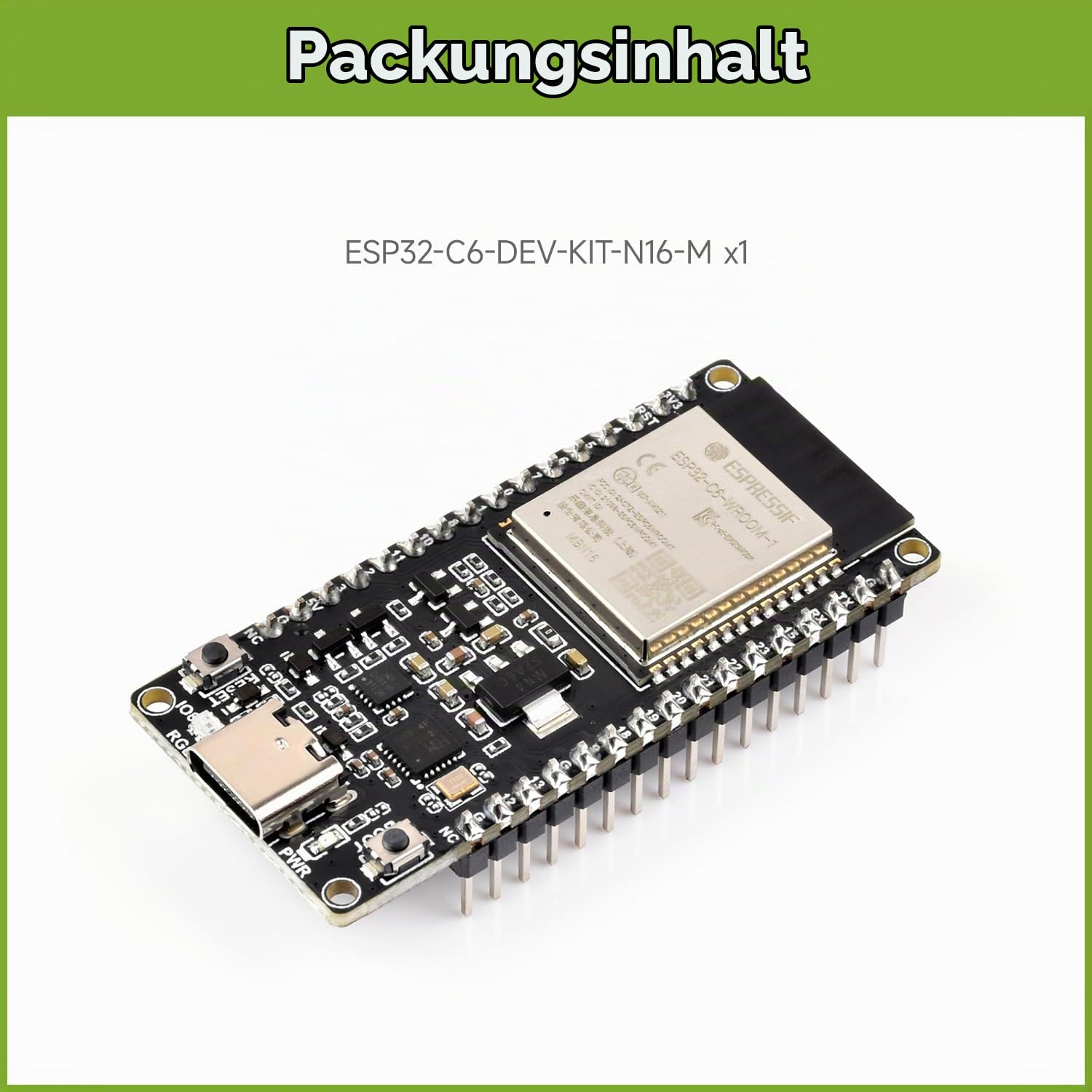 waveshare-esp32-c6-wifi-6-entwicklungsboard-mit-pinheader-16mb-flash image 2