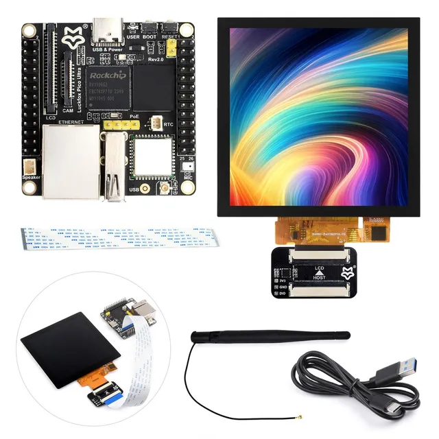 waveshare-luckfox-pico-ultra-rv1106-linux-board-mit-wlan-inkl-4-zoll-touch-displ image 1