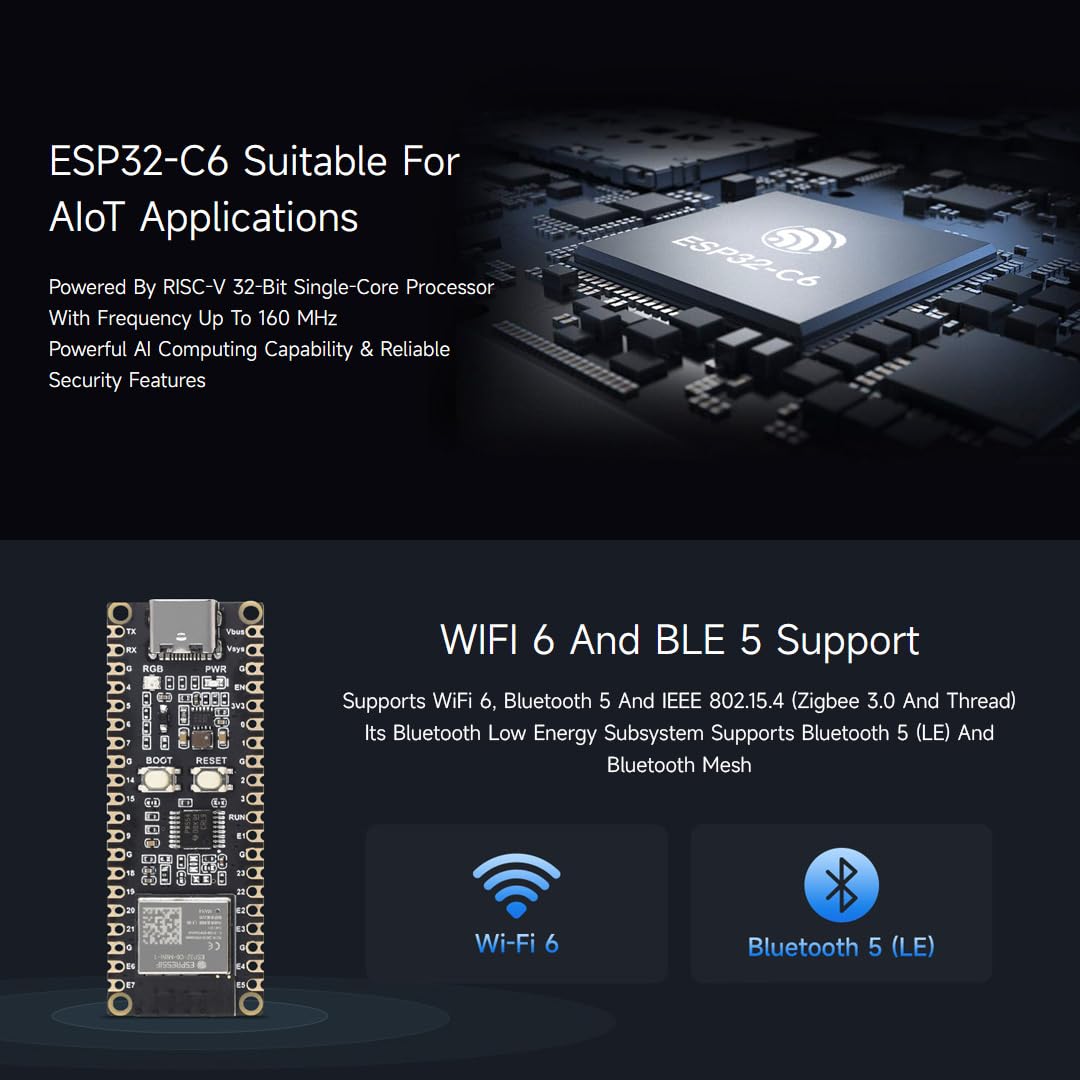 waveshare-esp32-c6-pico-entwicklungsboard-wifi-6-mit-header image 6