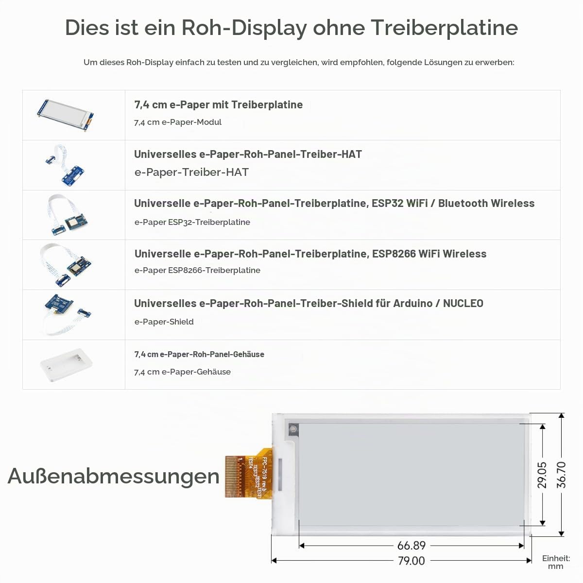 waveshare-2-9-zoll-e-paper-raw-display-296x128-spi-e-ink-ohne-pcb image 5