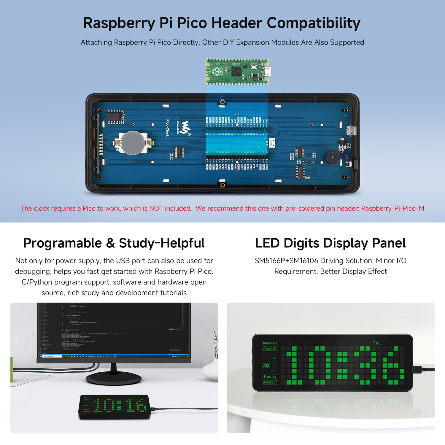 waveshare-rechteckige-elektronische-uhr-f-r-raspberry-pi-pico-mit-rtc-led image 5