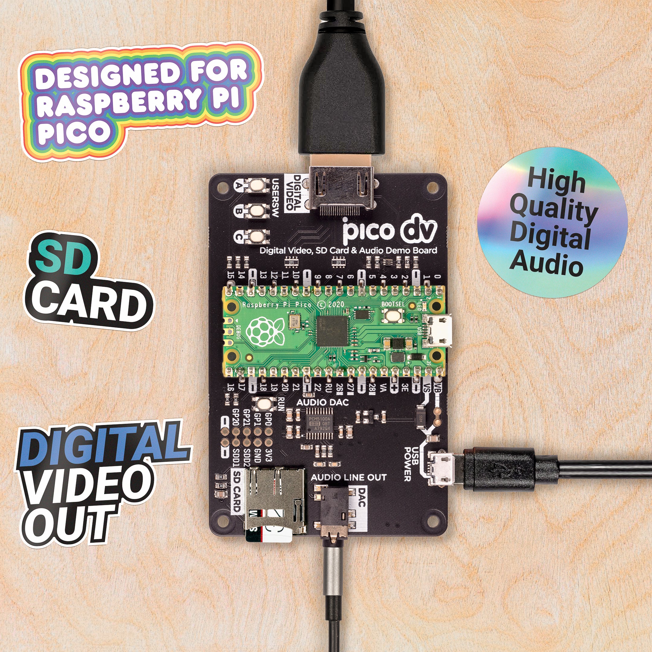 pimoroni-pico-dv-demo-base-entwicklungsboard image 1
