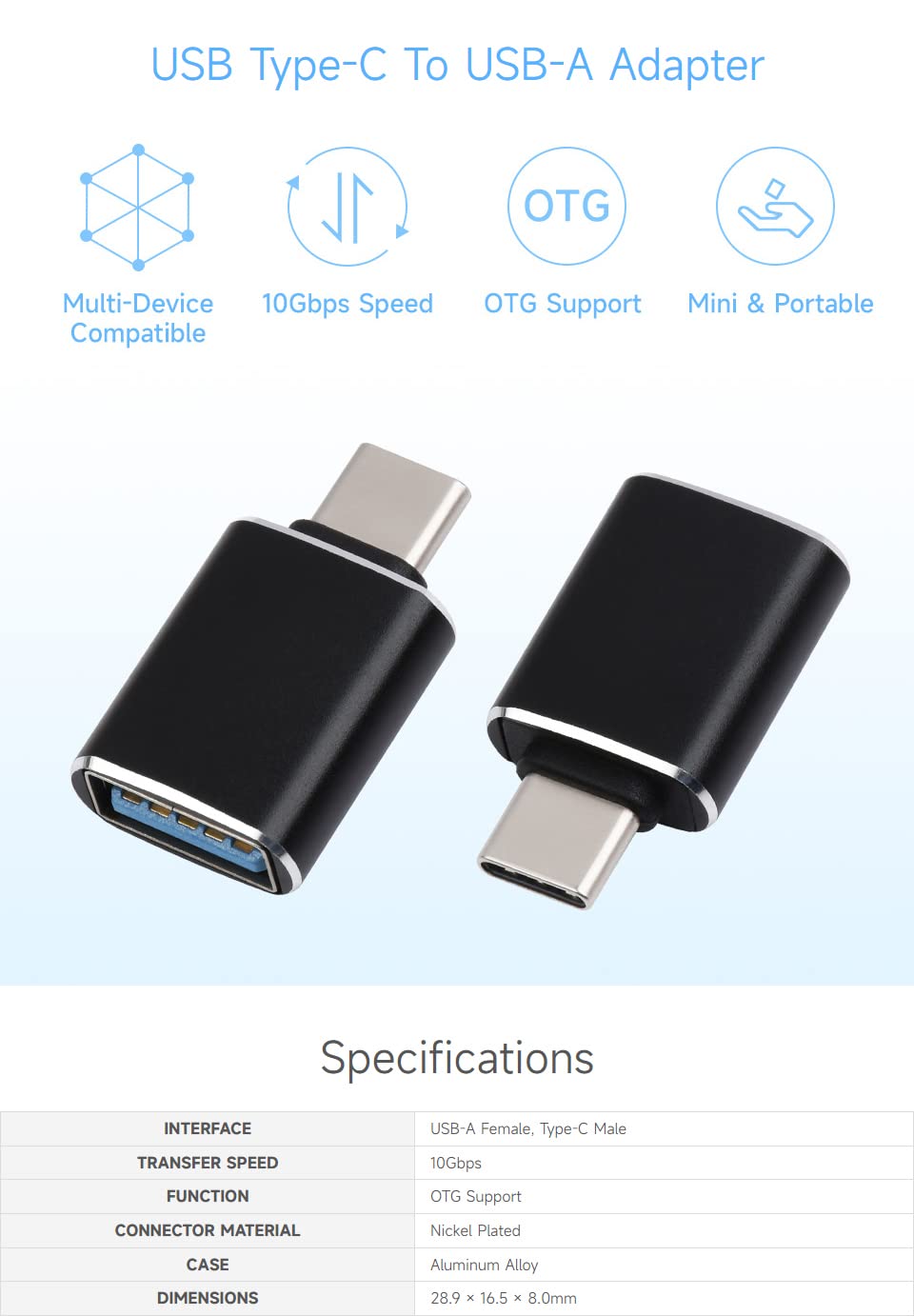 waveshare-usb-type-c-stecker-auf-usb-a-buchse-adapter image 2