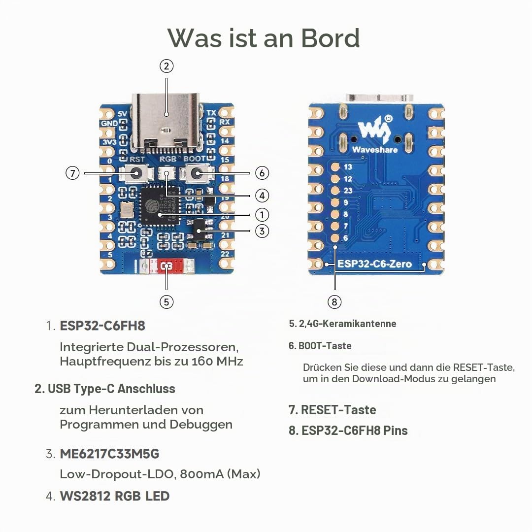 waveshare-esp32-c6-mini-entwicklungsboard-mit-header-wifi-6-bt5 image 7