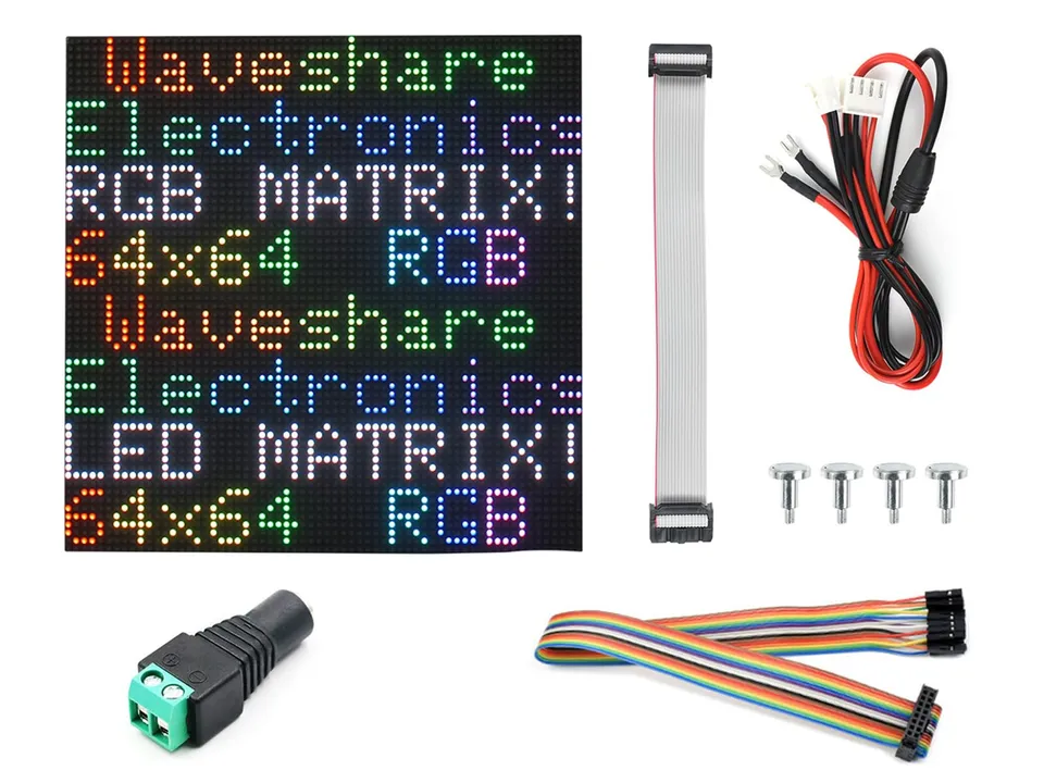 waveshare-rgb-led-matrix-panel-64x64-2mm-pitch-hub75-f-r-pi-esp32-arduino image 1