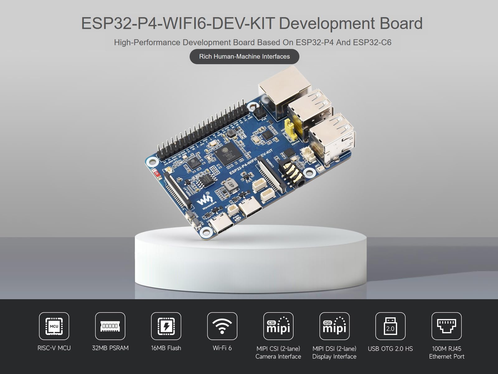waveshare-esp32-p4-wifi6-dev-kit-mit-esp32-p4-esp32-c6-mipi-usb-eth image 2