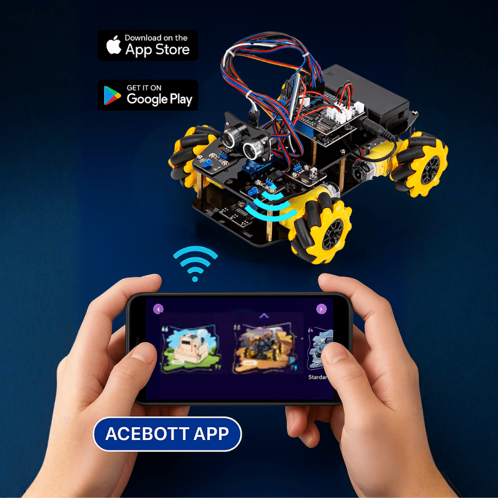 az-delivery-stem-roboterauto-starterkit-mecanum-wheels-mit-esp32-controller-boar image 5