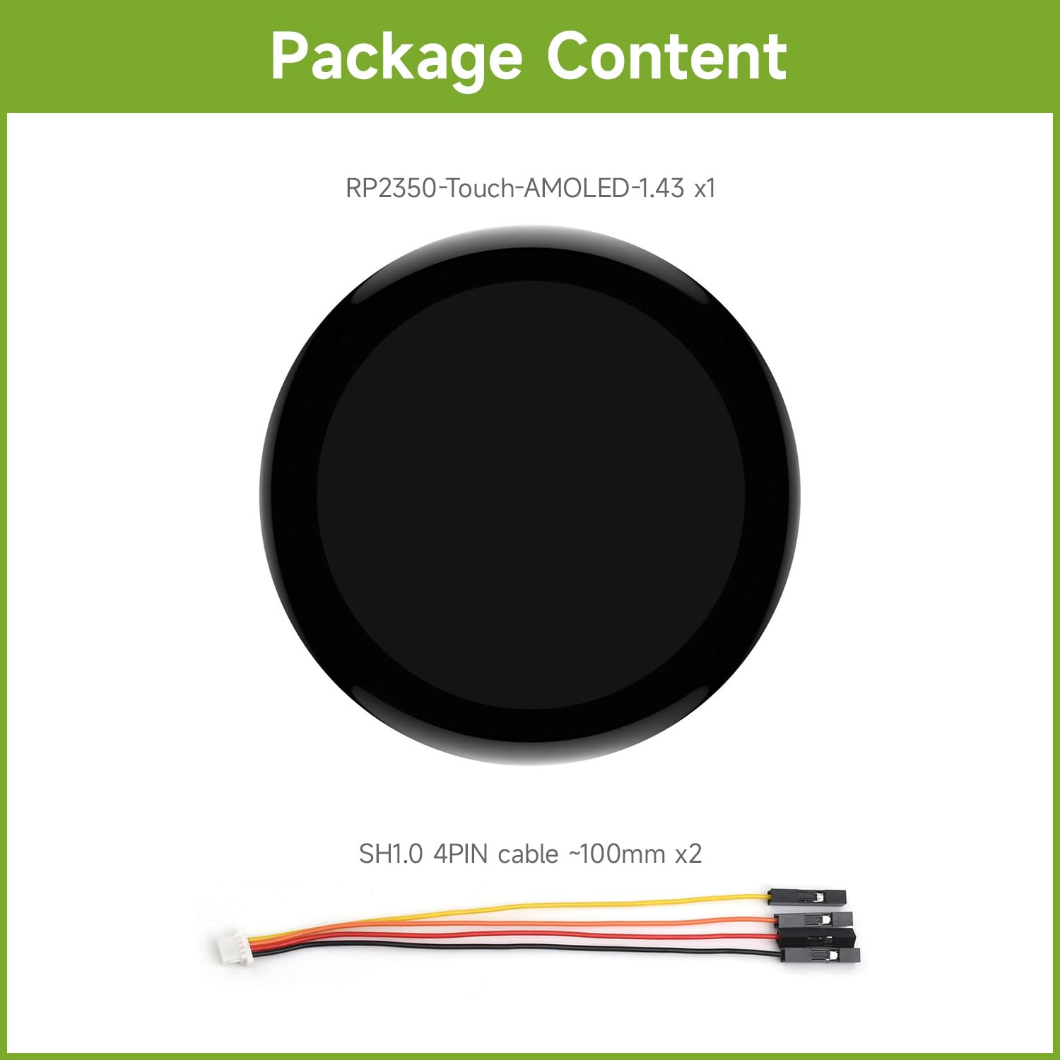 waveshare-rp2350-1-43-zoll-amoled-entwicklungsboard-466x466-ohne-geh-use image 2