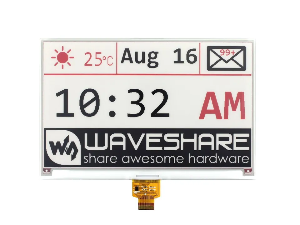 waveshare-7-5-zoll-e-paper-raw-display-panel-b-800x480-dreifarbig-rot-schwarz-we image 1