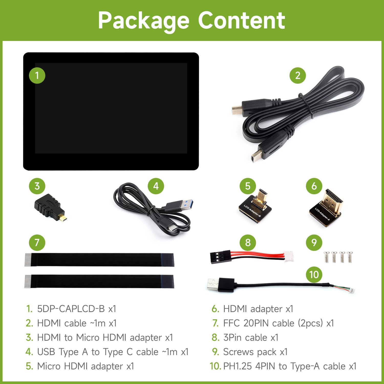 waveshare-5-zoll-high-brightness-touchscreen-1024x600-hdmi-ips-5dp-caplcd-b-mit- image 2