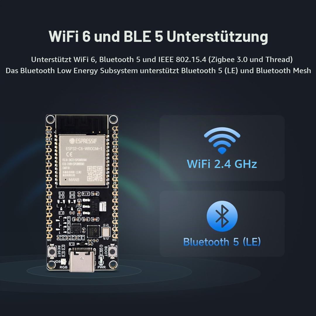 waveshare-esp32-c6-mikrocontroller-2er-set-wifi-6-bluetooth-5-zigbee-development image 5