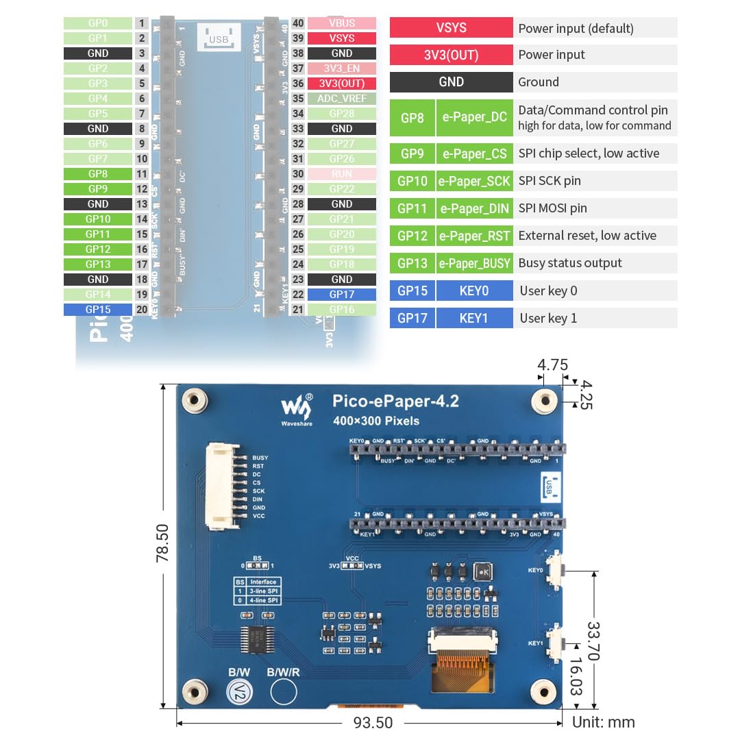 waveshare-4-2-zoll-e-paper-f-r-raspberry-pi-pico-400x300-schwarz-wei-e-ink-modul image 8