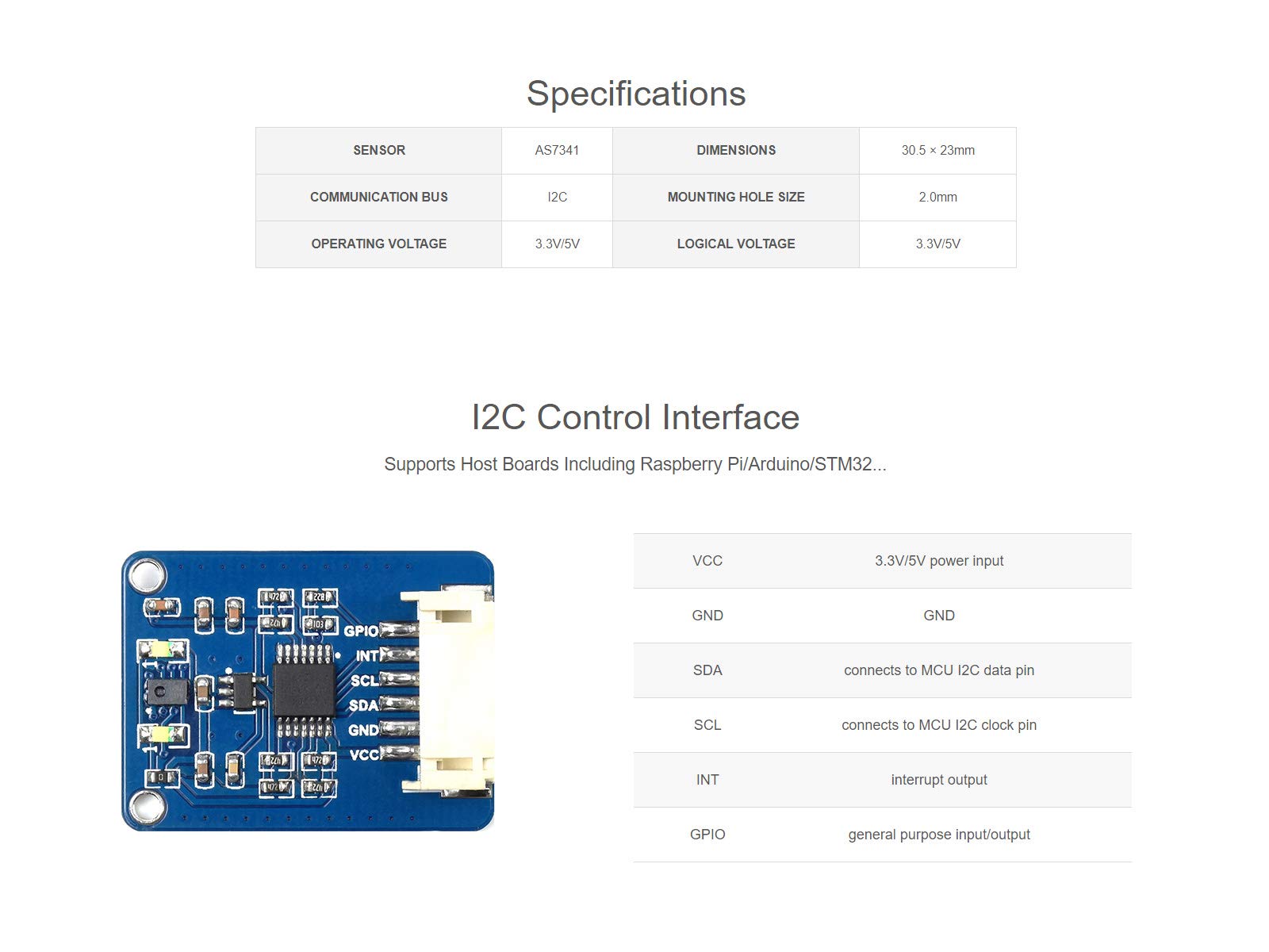 waveshare-as7341-spektral-farbsensor-sichtbares-spektrum-i2c-modul image 5