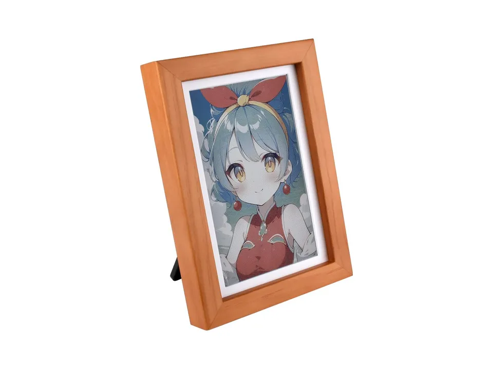 waveshare-7-3-zoll-e6-full-color-e-paper-mit-holz-bilderrahmen-800-x-480-f-r-ras image 1