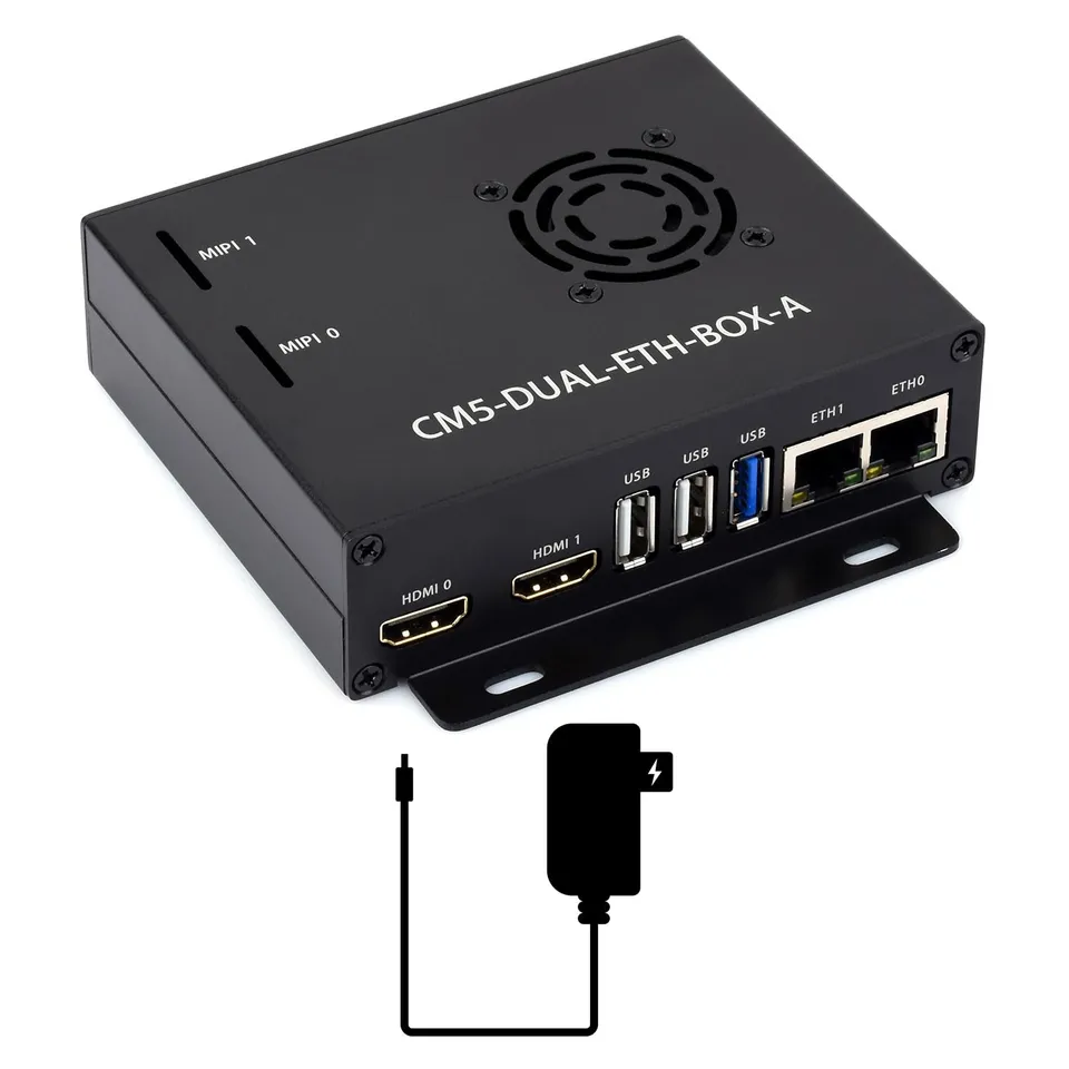 waveshare-dual-ethernet-base-board-mit-metallgeh-use-f-r-raspberry-pi-cm5-gigabi image 1