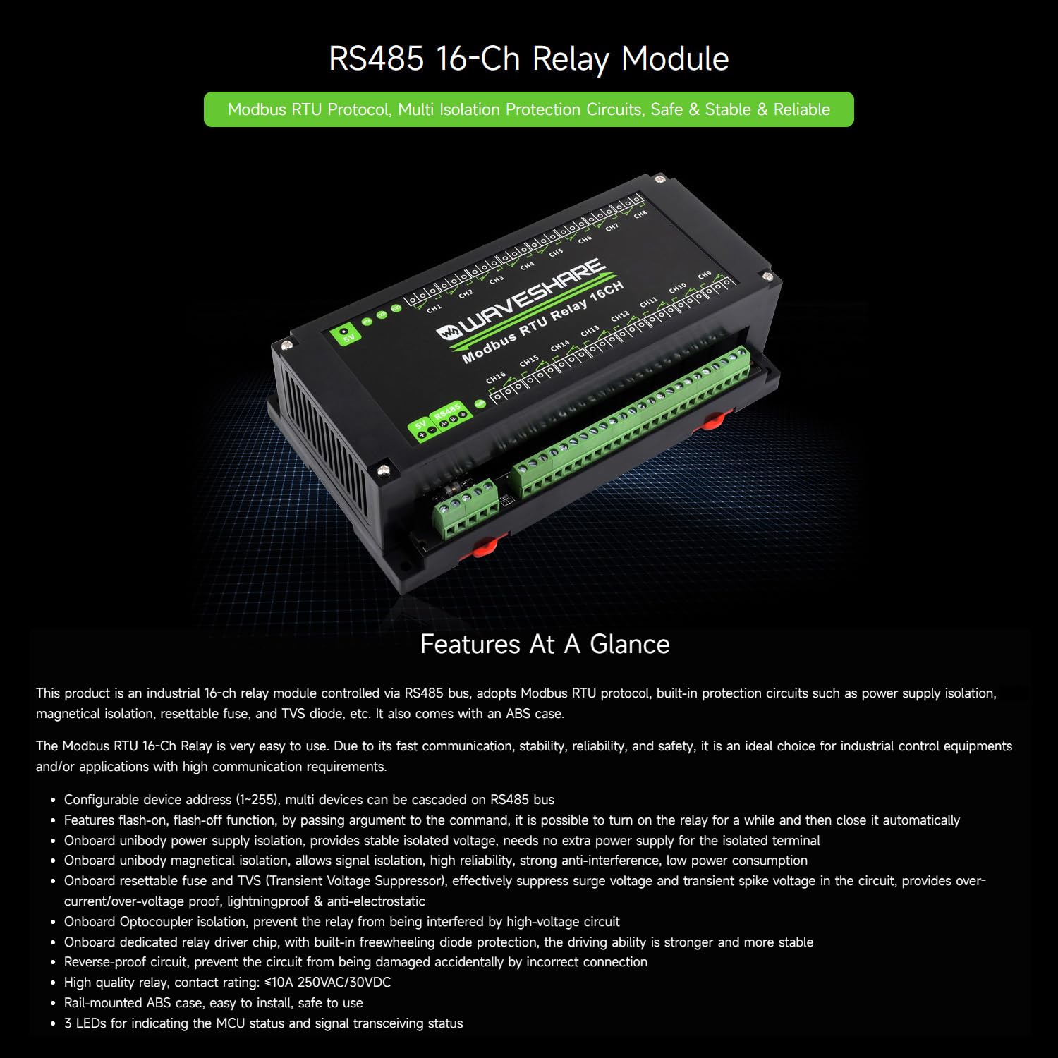 waveshare-modbus-rtu-16-kanal-relaismodul-rs485-mit-isolation image 2
