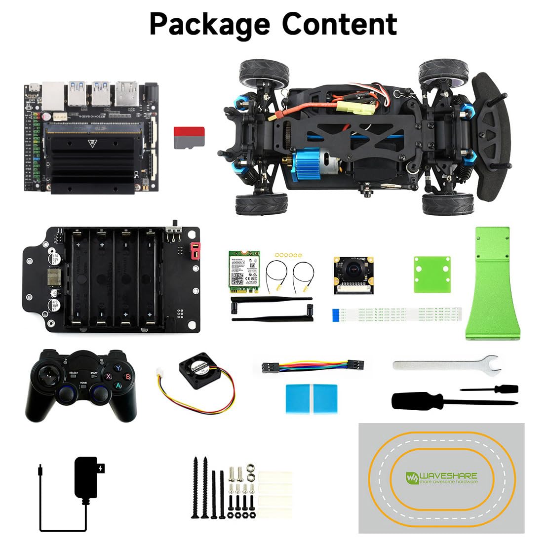 waveshare-jetracer-pro-ai-kit-mit-jetson-nano-dev-kit-high-speed-ki-rennauto-rob image 2
