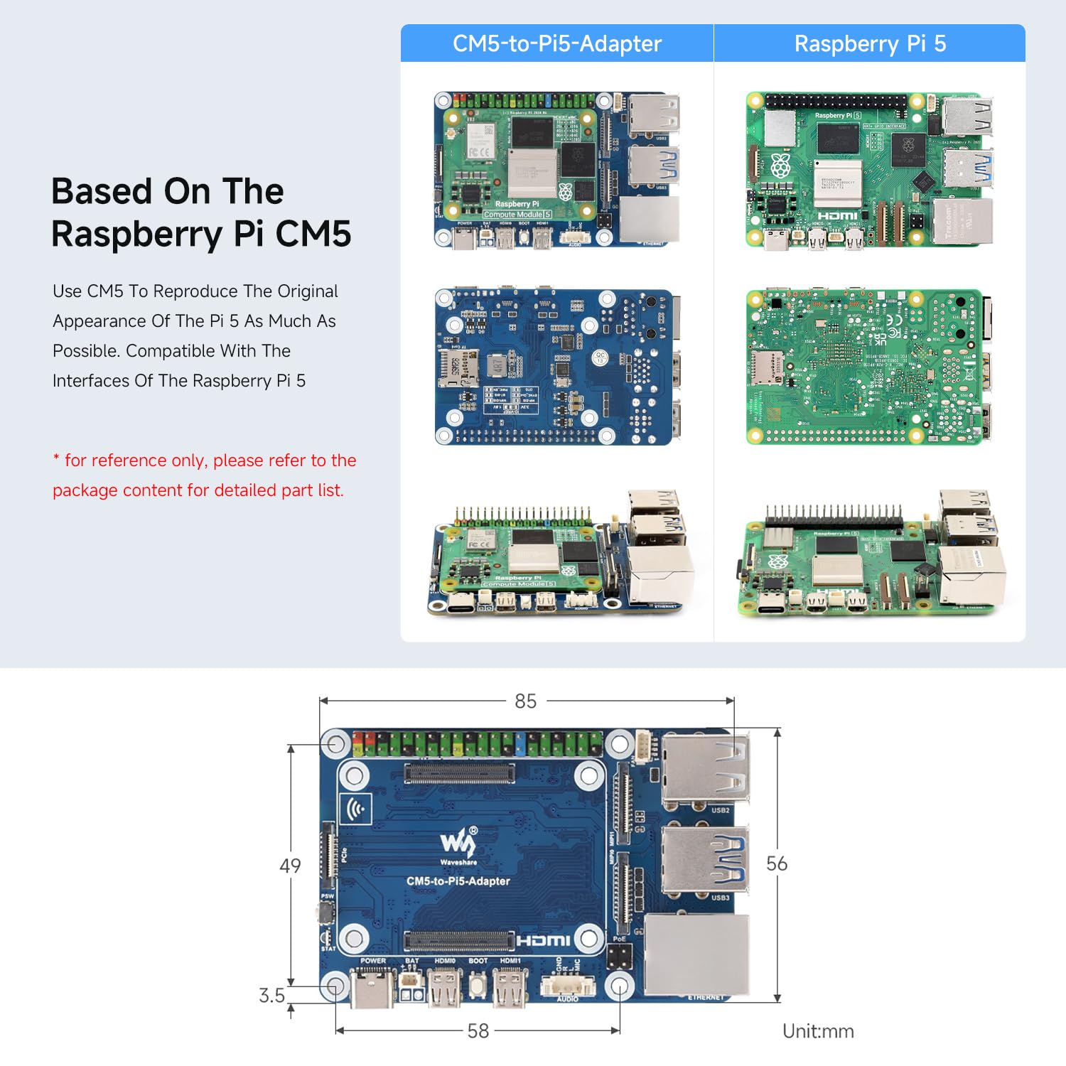 waveshare-cm5-zu-pi-5-adapterboard-f-r-raspberry-pi-compute-module-5-mit-audio-h image 4