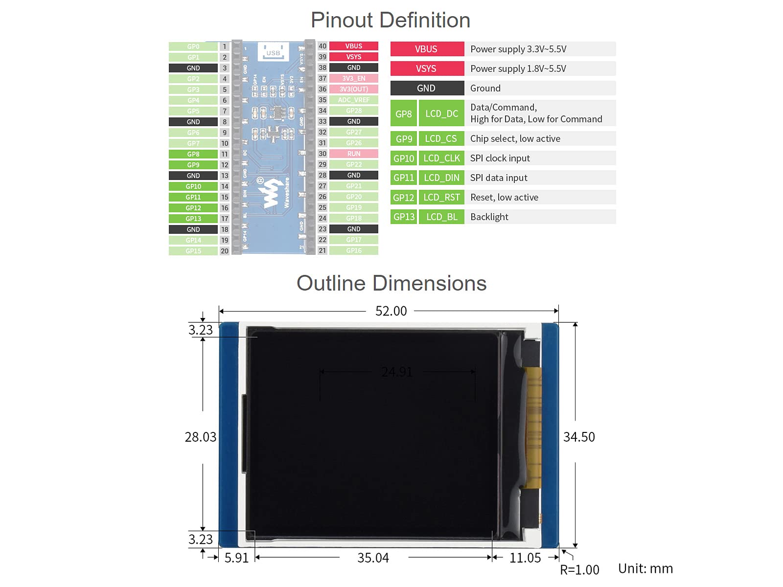 waveshare-1-8-zoll-lcd-display-modul-160x128-f-r-raspberry-pi-pico image 4