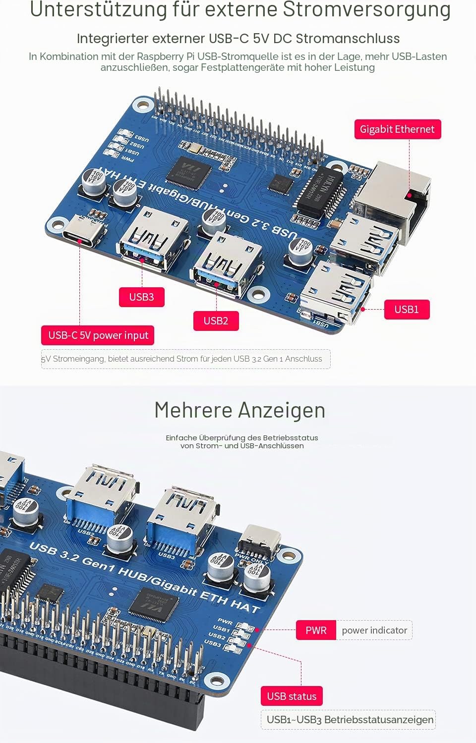 waveshare-usb-3-2-gen1-gigabit-ethernet-hub-hat-f-r-raspberry-pi image 6