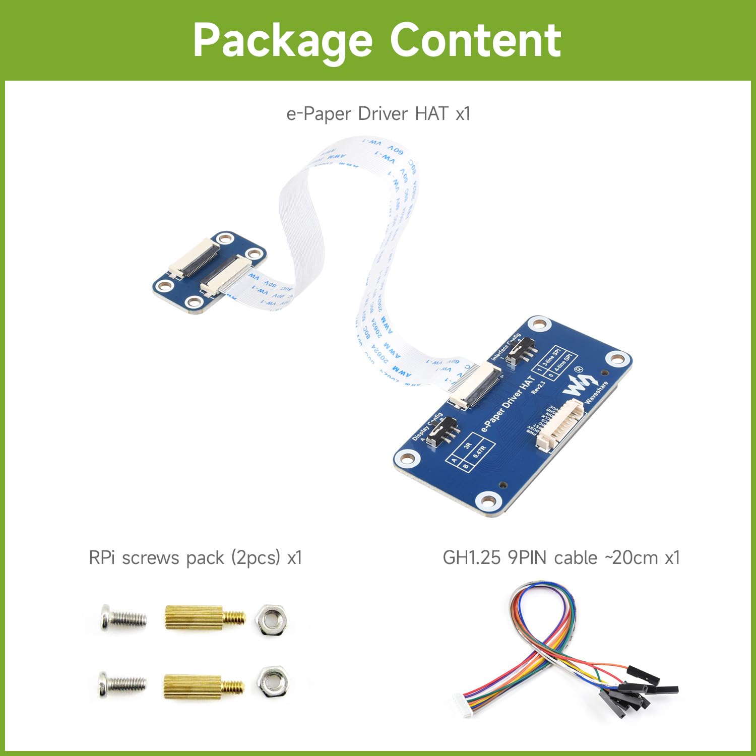 waveshare-e-paper-driver-hat-f-r-raspberry-pi-nucleo-jetson-nano-f-r-spi-e-paper image 2