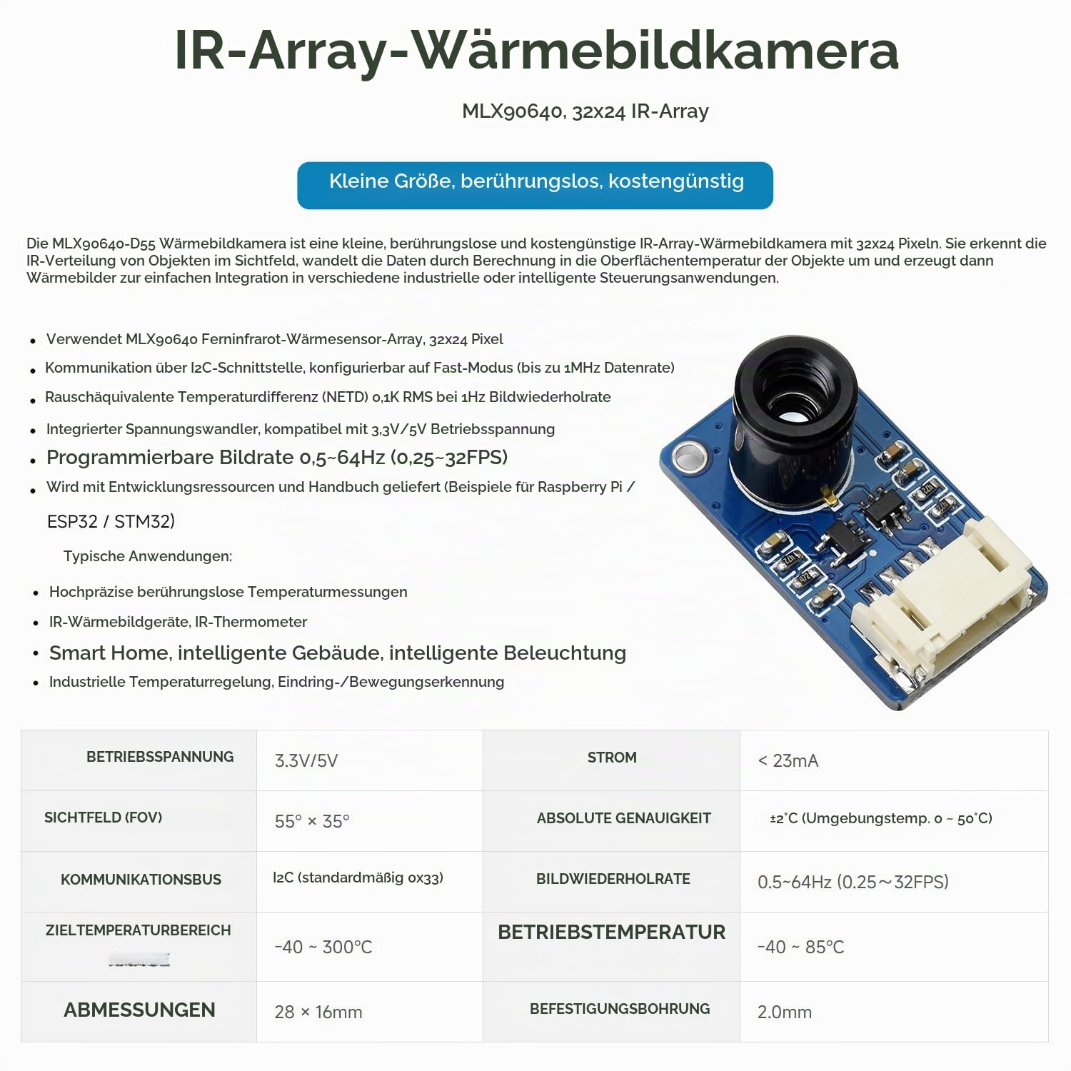 waveshare-mlx90640-ir-array-w-rmebildkamera-32x24-pixel-55-i2c-f-r-raspberry-pi- image 3