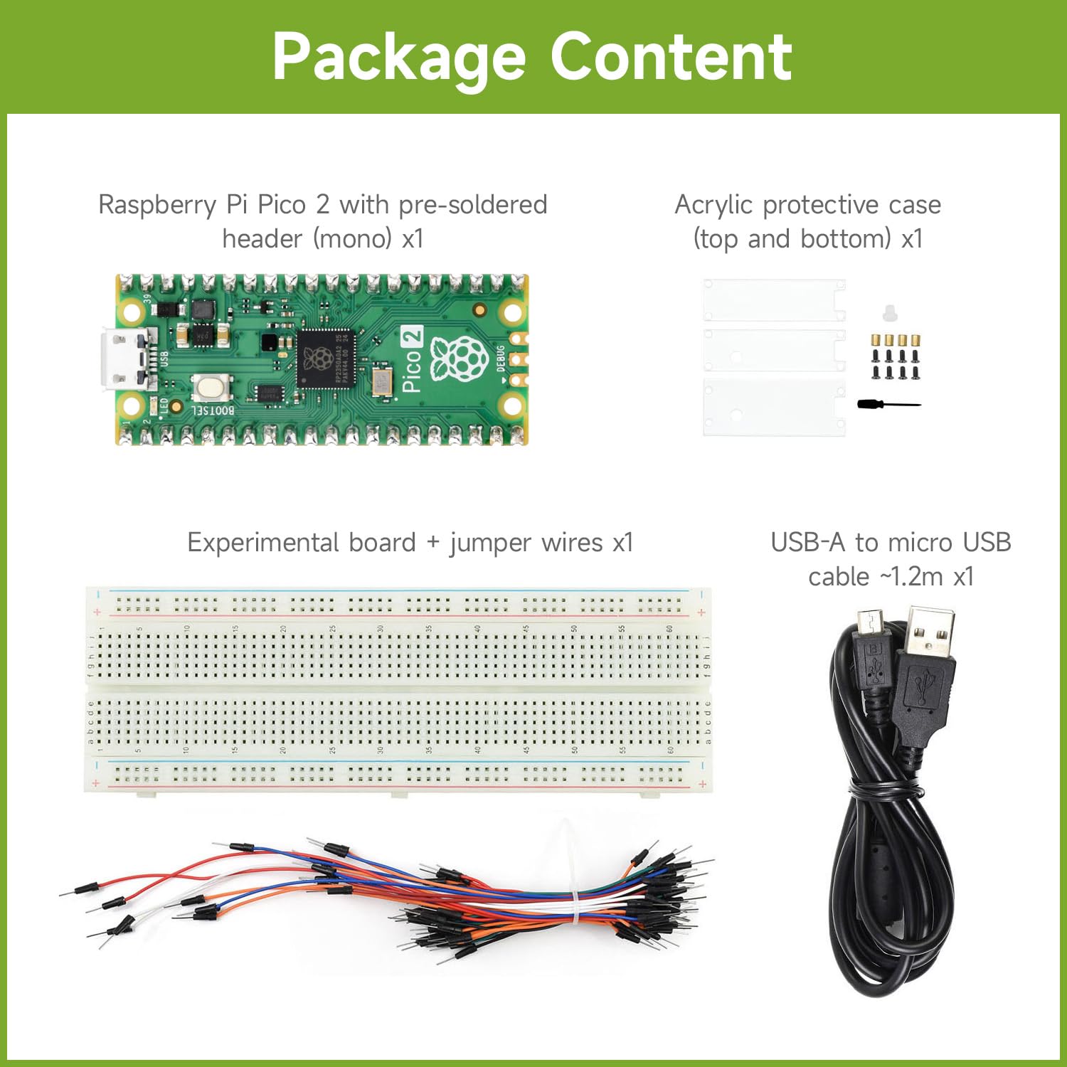 waveshare-pi-pico-2-starter-kit-rp2350-dual-core-mit-acryl-case-und-zubeh-r image 2