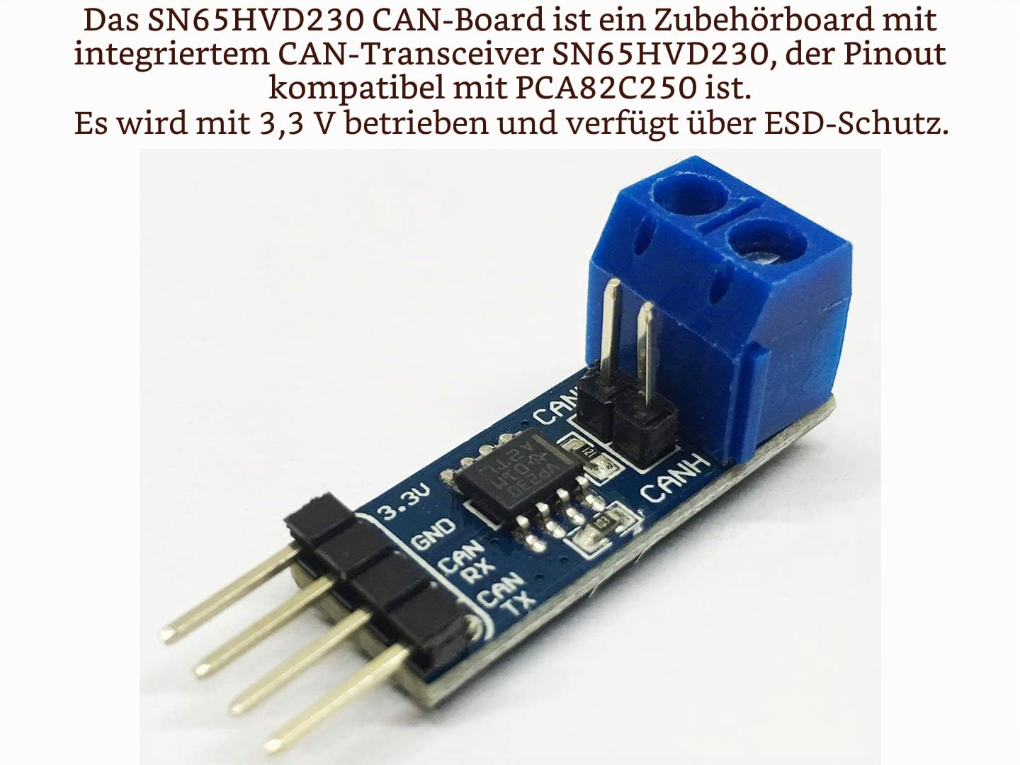 waveshare-sn65hvd230-can-board-3-3v-can-transceiver-modul-mit-esd-schutz image 2