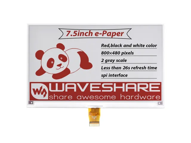 waveshare-7-5-zoll-e-paper-raw-display-800-x-480-rot-schwarz-wei-ohne-pcb image 1