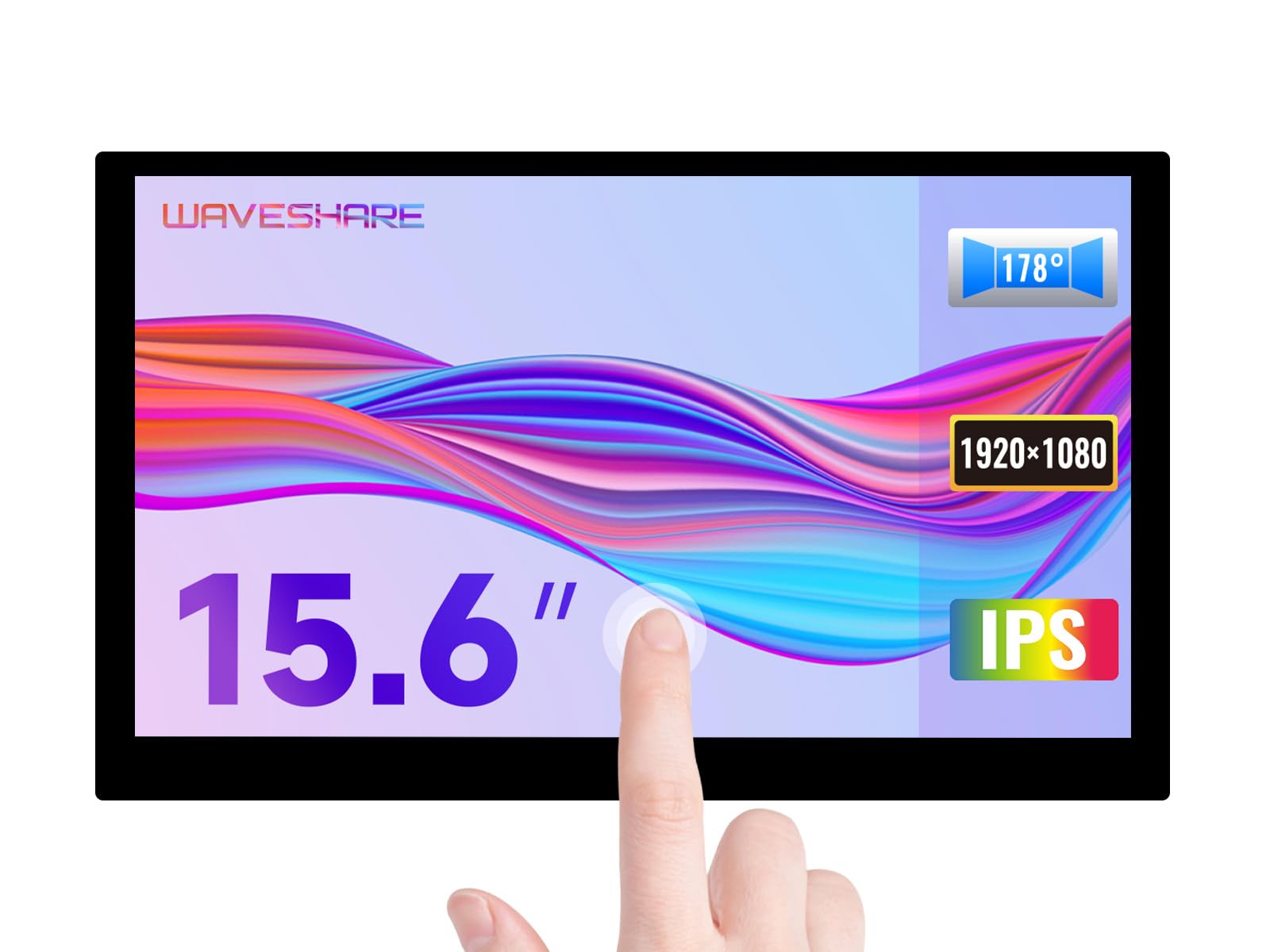 waveshare-15-6-qled-touch-display-1920-1080-10-punkt-kapazitiver-touch-optical-b image 1