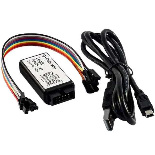 az-delivery-logic-analyzer-8-ch-24mhz-mit-usb-kabel-f-r-arduino-i2c-spi-uart-ana image 1