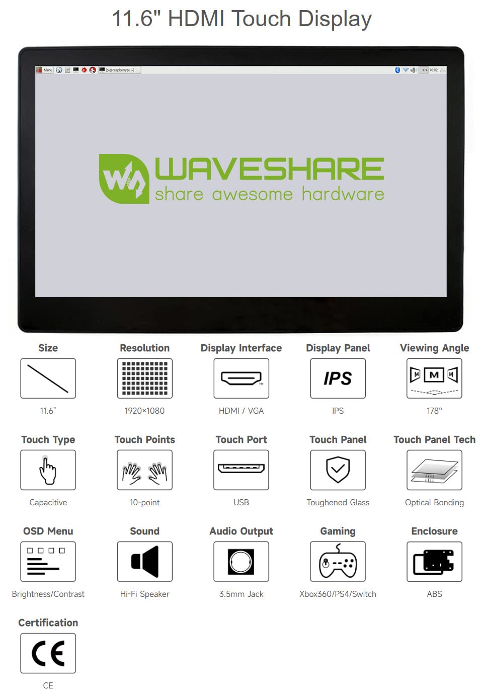 waveshare-11-6-zoll-kapazitiver-touchscreen-lcd-1920x1080-hdmi-ips-mit-geh-use image 3