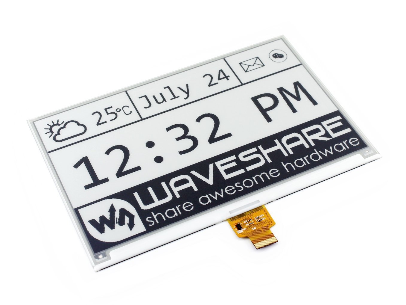 waveshare-7-5-zoll-e-paper-raw-display-800x480-schwarz-weiss-mit-controller image 4