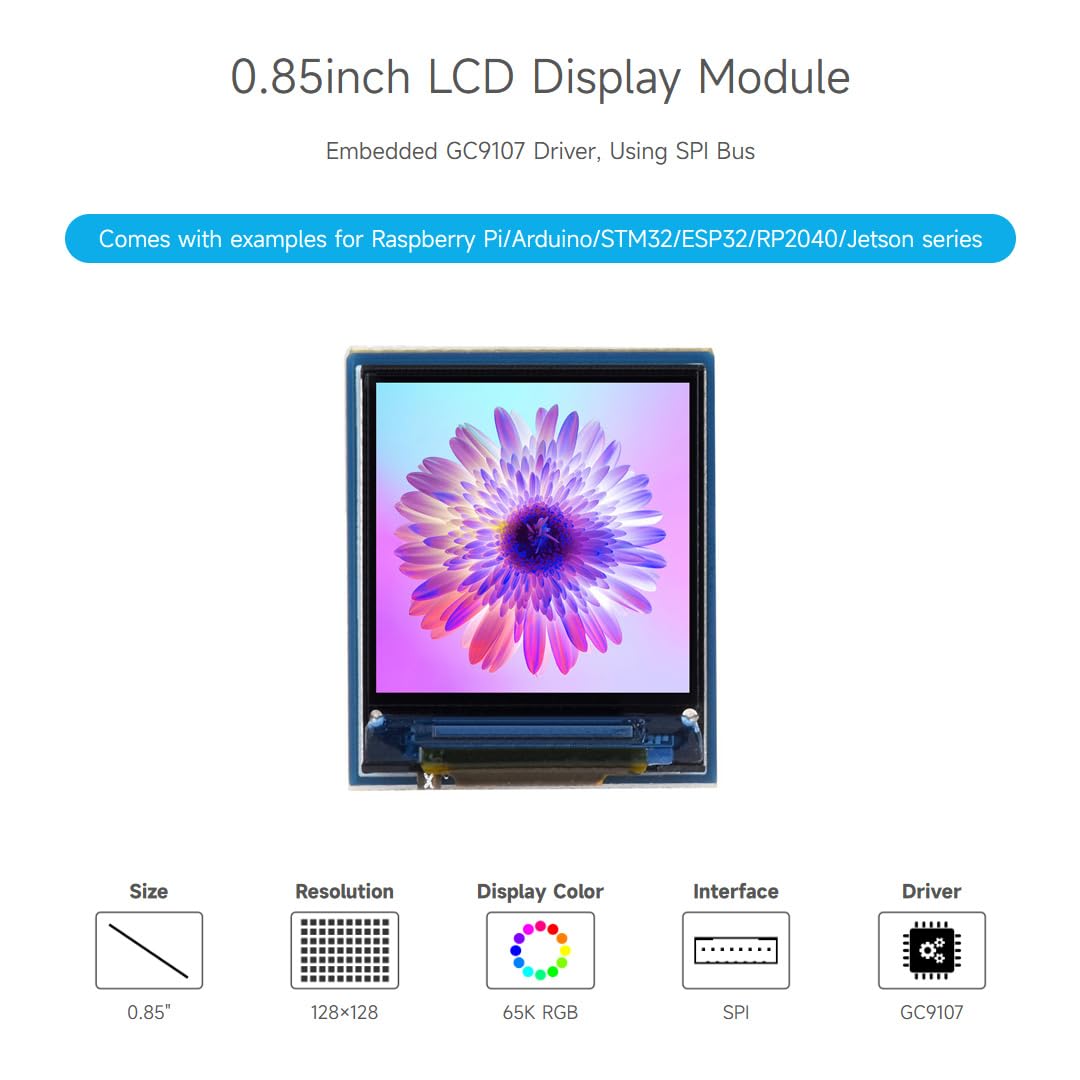 waveshare-0-85-zoll-lcd-display-modul-ips-128x128-spi-65k-farben-f-r-raspberry-p image 3