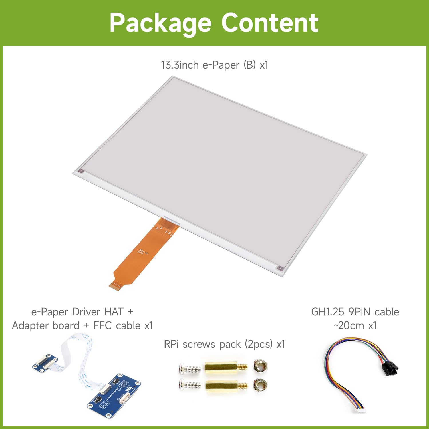 waveshare-13-3inch-e-paper-display-b-rot-schwarz-wei-960x680-mit-driver-hat-f-r- image 2
