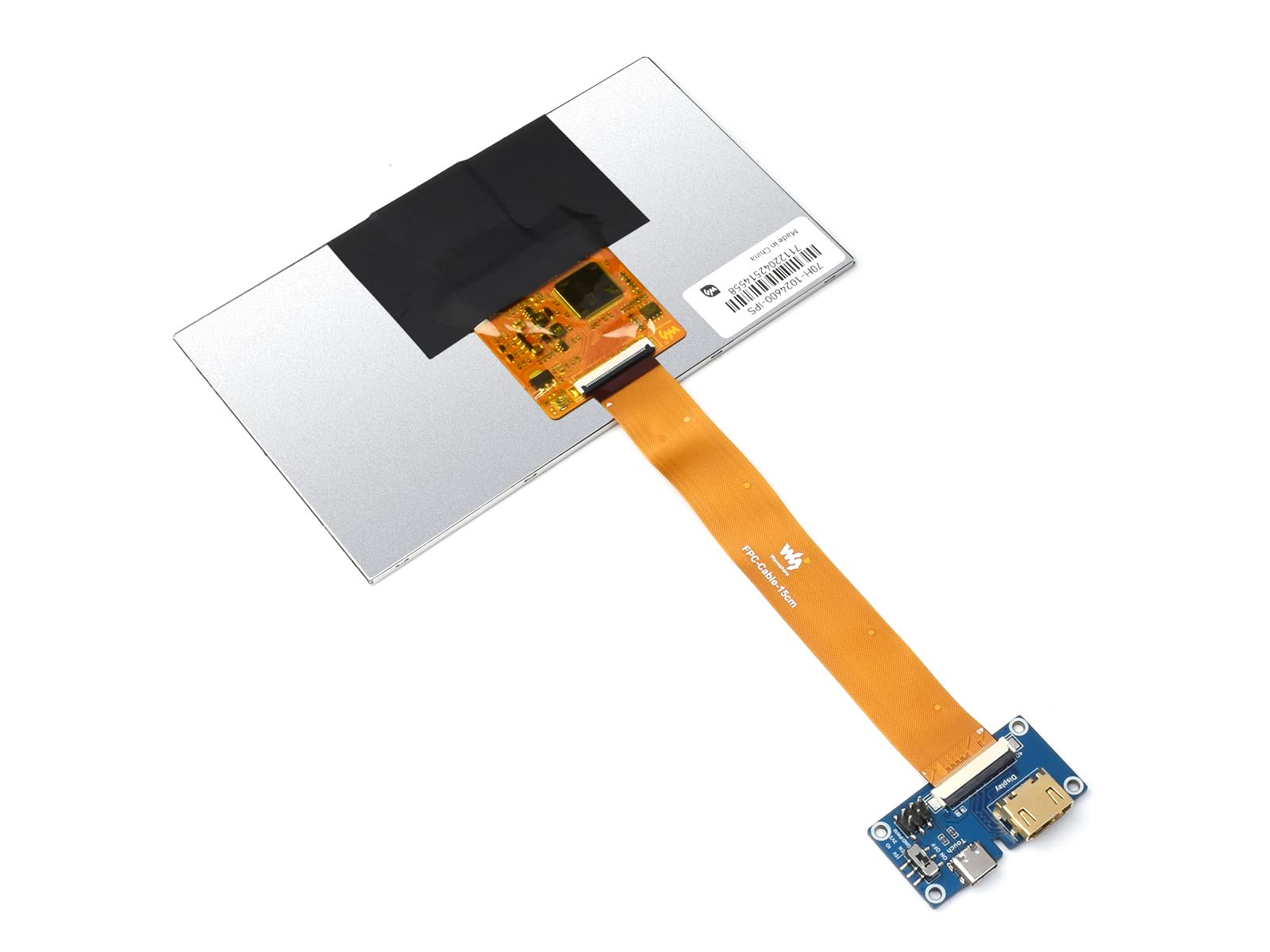 waveshare-7-zoll-qled-touch-display-1024x600-mit-entwicklungsadapter image 2