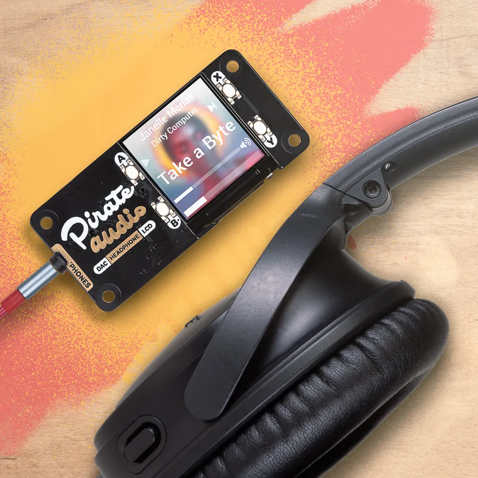 pimoroni-pirate-audio-headphone-amp-f-r-raspberry-pi-i2s-dac-mit-display image 1