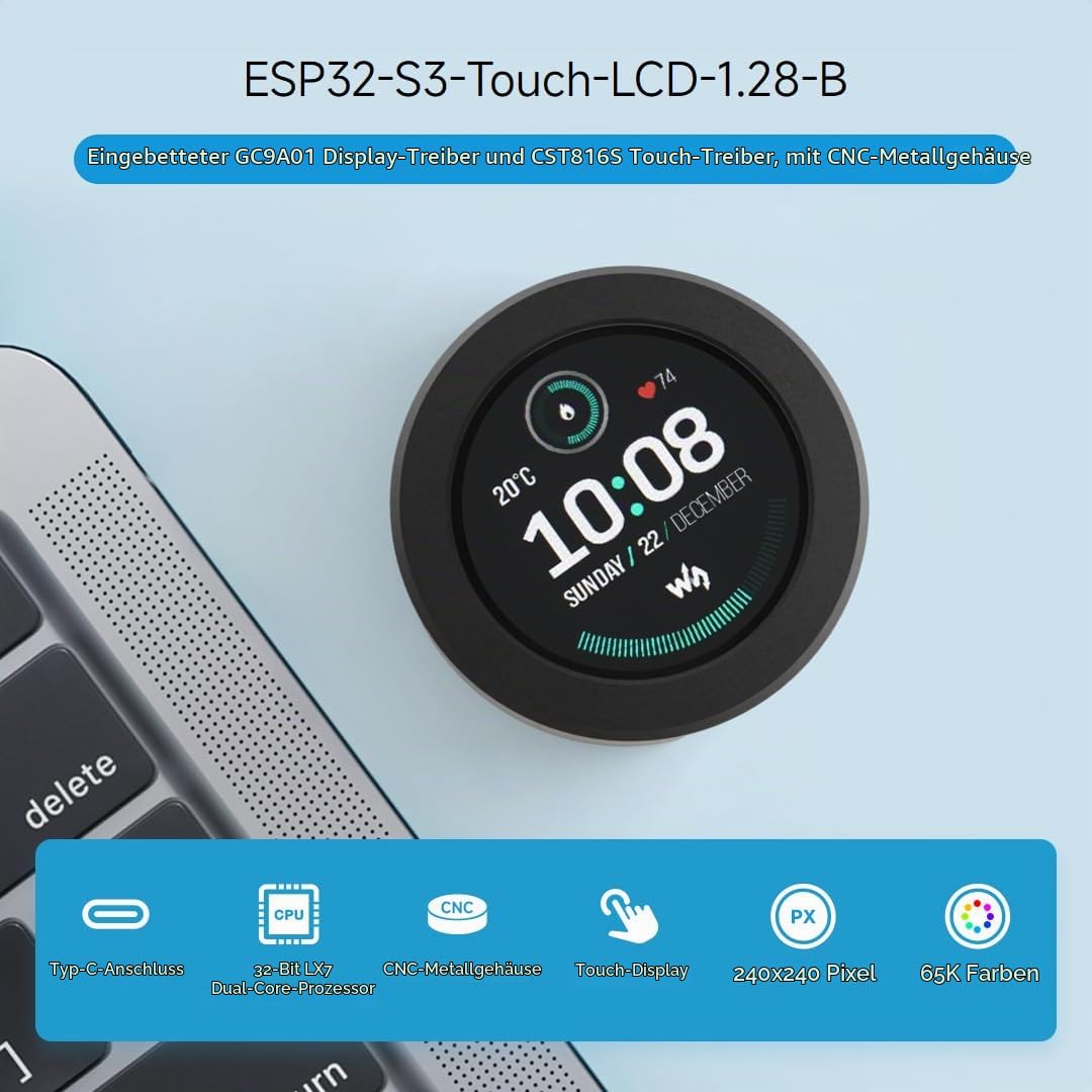 waveshare-esp32-s3-entwicklungsboard-mit-1-28-zoll-touch-lcd-240x240-und-cnc-met image 3
