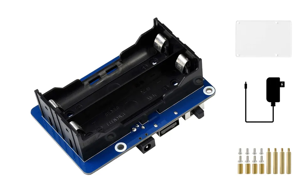 waveshare-ups-hat-5v-usv-modul-f-r-raspberry-pi-4b-3b-3b-bis-5a-pogo-pins-i2c image 1