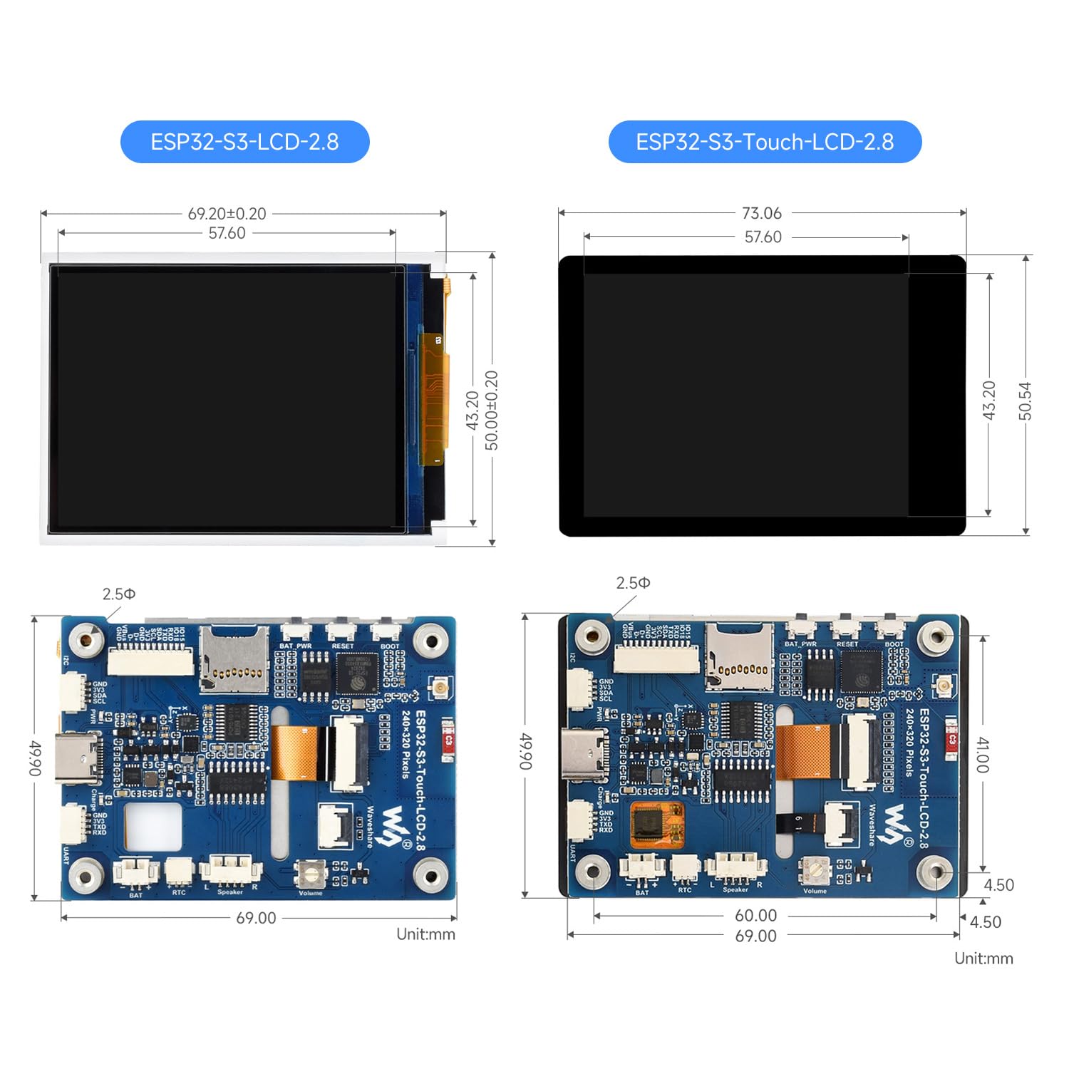 waveshare-esp32-s3-2-8-zoll-display-board-240x320-ips-wifi-bt-lautsprecher-ohne- image 8