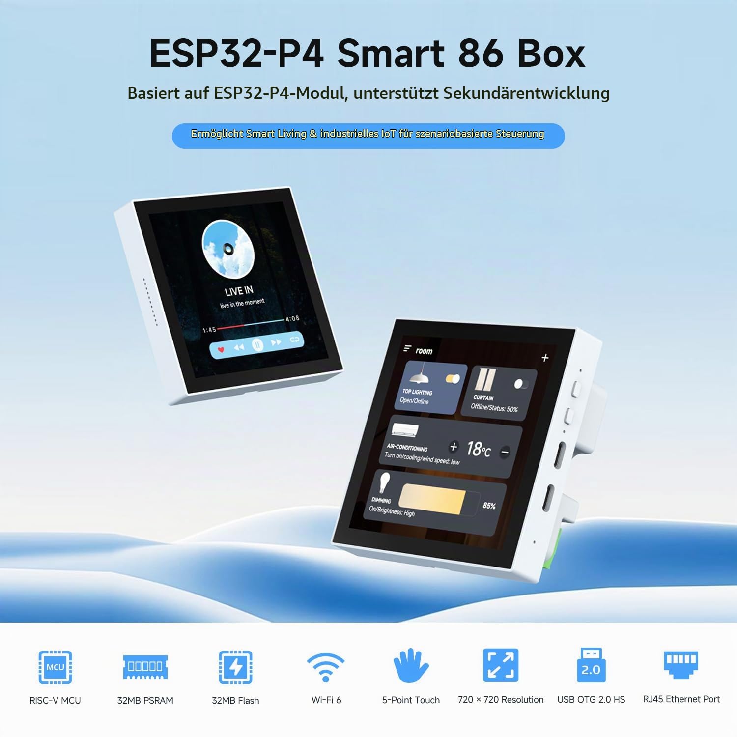 waveshare-esp32-p4-86-panel-eth-2ro-smart-86-box-mit-4-zoll-720x720-touch-lcd image 3