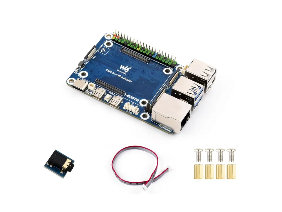 waveshare-cm5-zu-pi-5-adapterplatine-baseboard-f-r-compute-module-5-mit-eth-usb- image 1