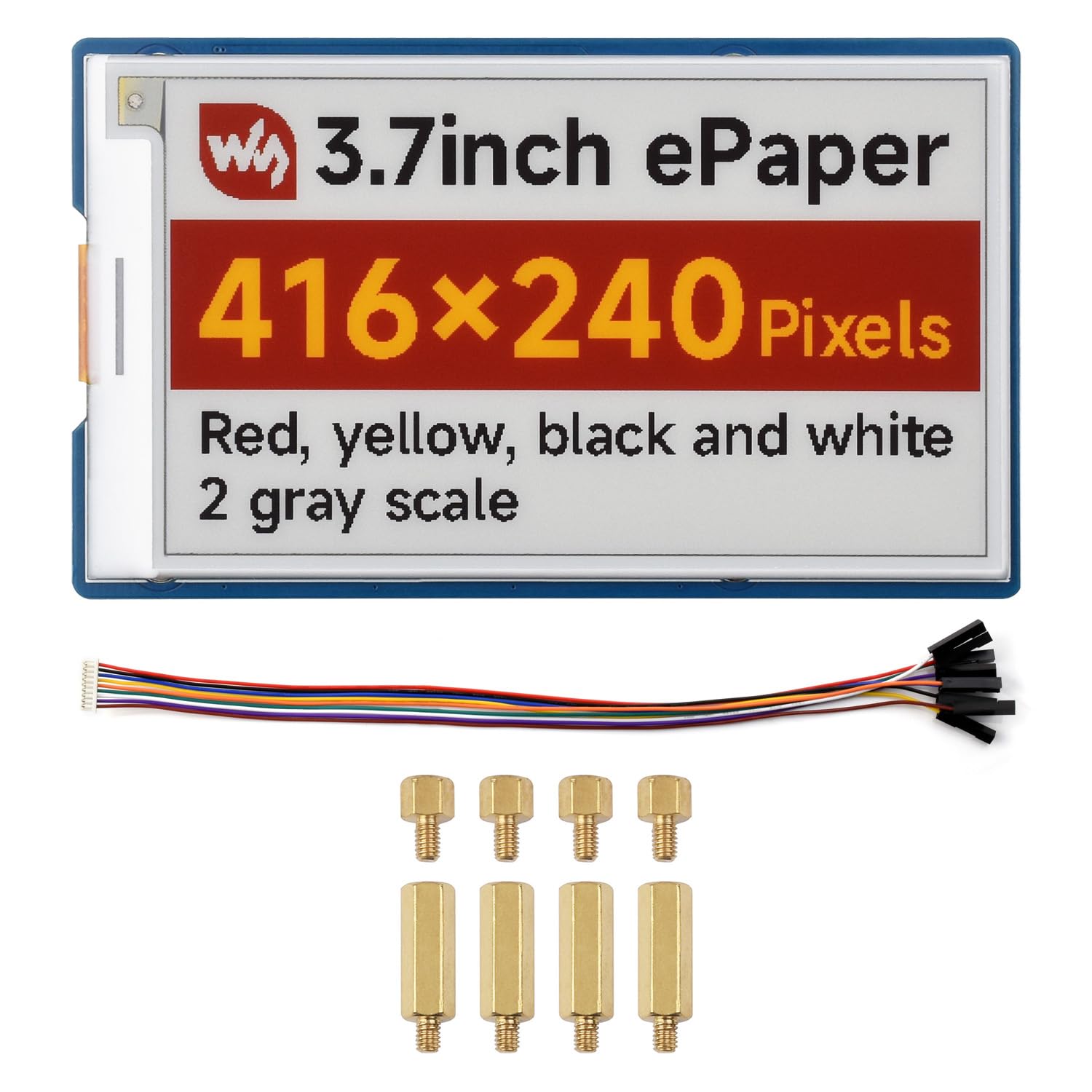 waveshare-3-7-zoll-e-paper-display-416x240-mit-treiberboard-rot-gelb-schwarz-wei image 1
