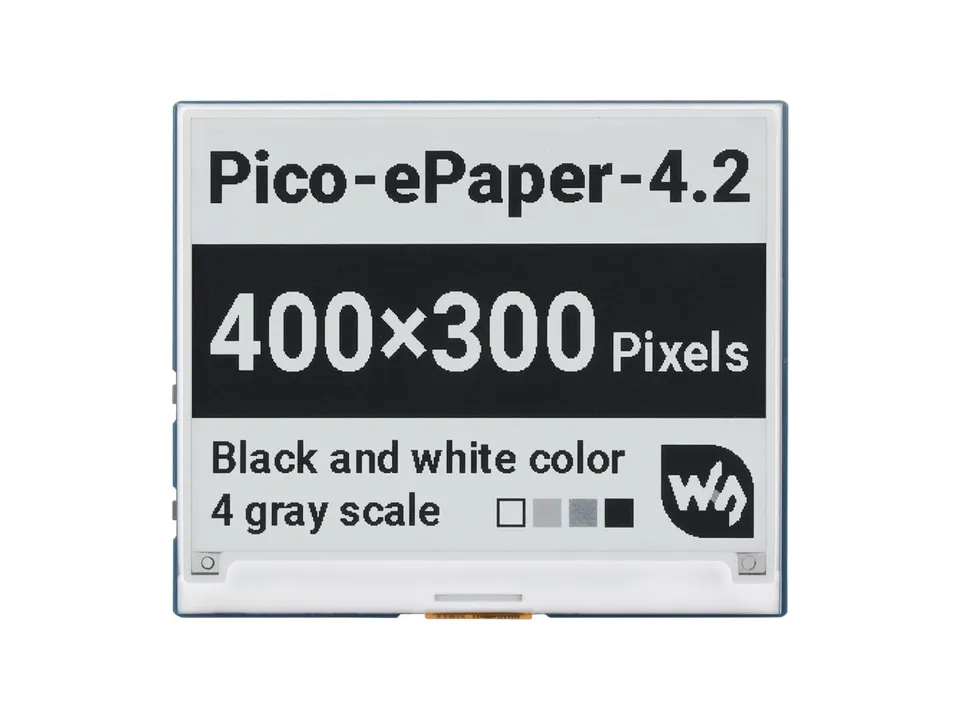 waveshare-4-2-zoll-e-paper-f-r-raspberry-pi-pico-400x300-schwarz-wei-e-ink-modul image 1
